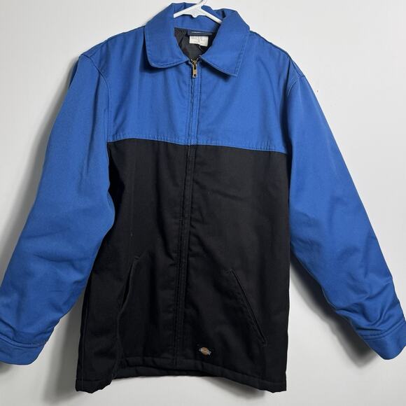 Vintage Dickies Jacket Mens M Blue Black Eisenhower Quilted Bomber Workwear 90s - Picture 3 of 13